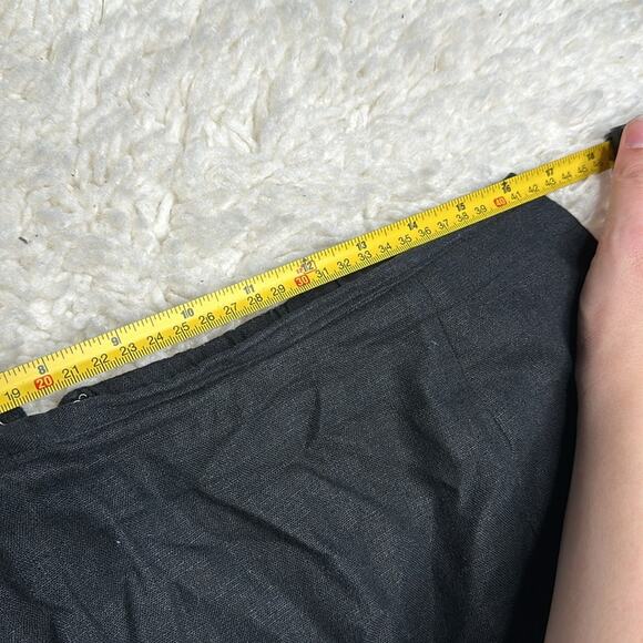 Requirements Linen Blend Black Midi Skirt Embroidered Details Beaded Design O3 - Picture 5 of 10